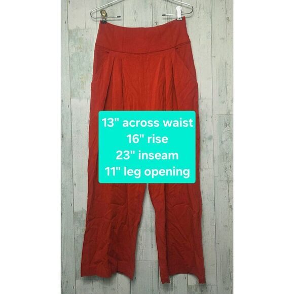 Free People Larissa Wide Leg Ankle Pants ONLY in Cayenne Red / Orange Sz 6 - Picture 4 of 8
